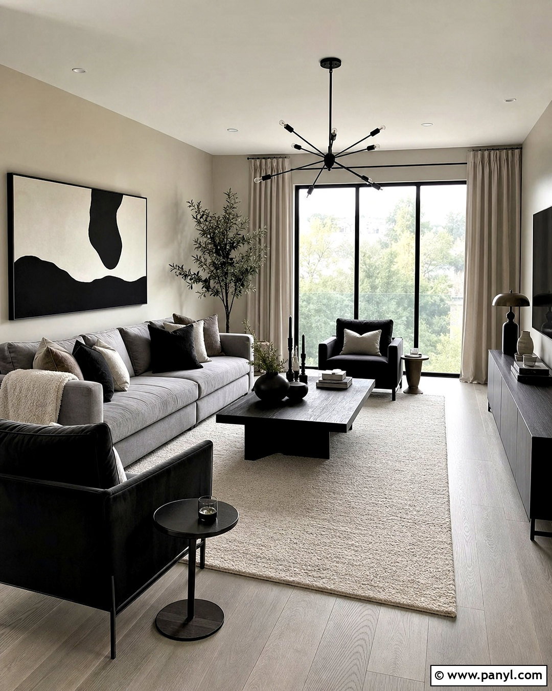 Monochrome Light Gray Floor Living Room - 20 light gray floors living room ideas