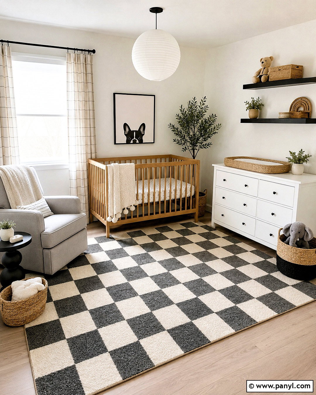 Monochrome Nursery With Checkerboard Decor - 20 monochrome nursery ideas