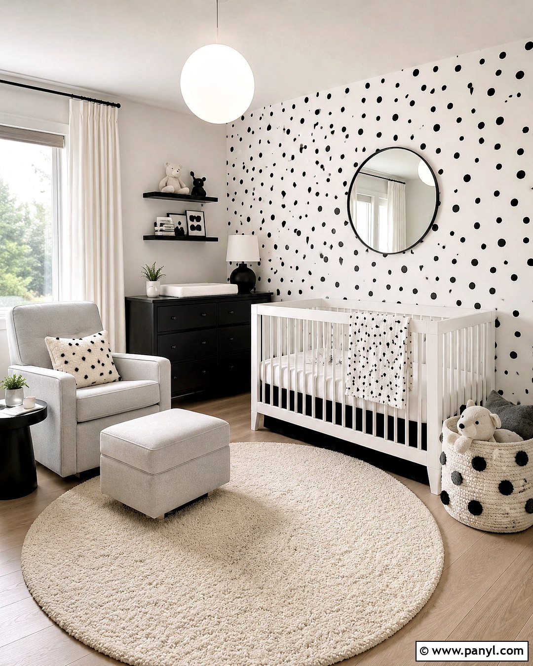 Monochrome Nursery With Polka Dots - 20 monochrome nursery ideas