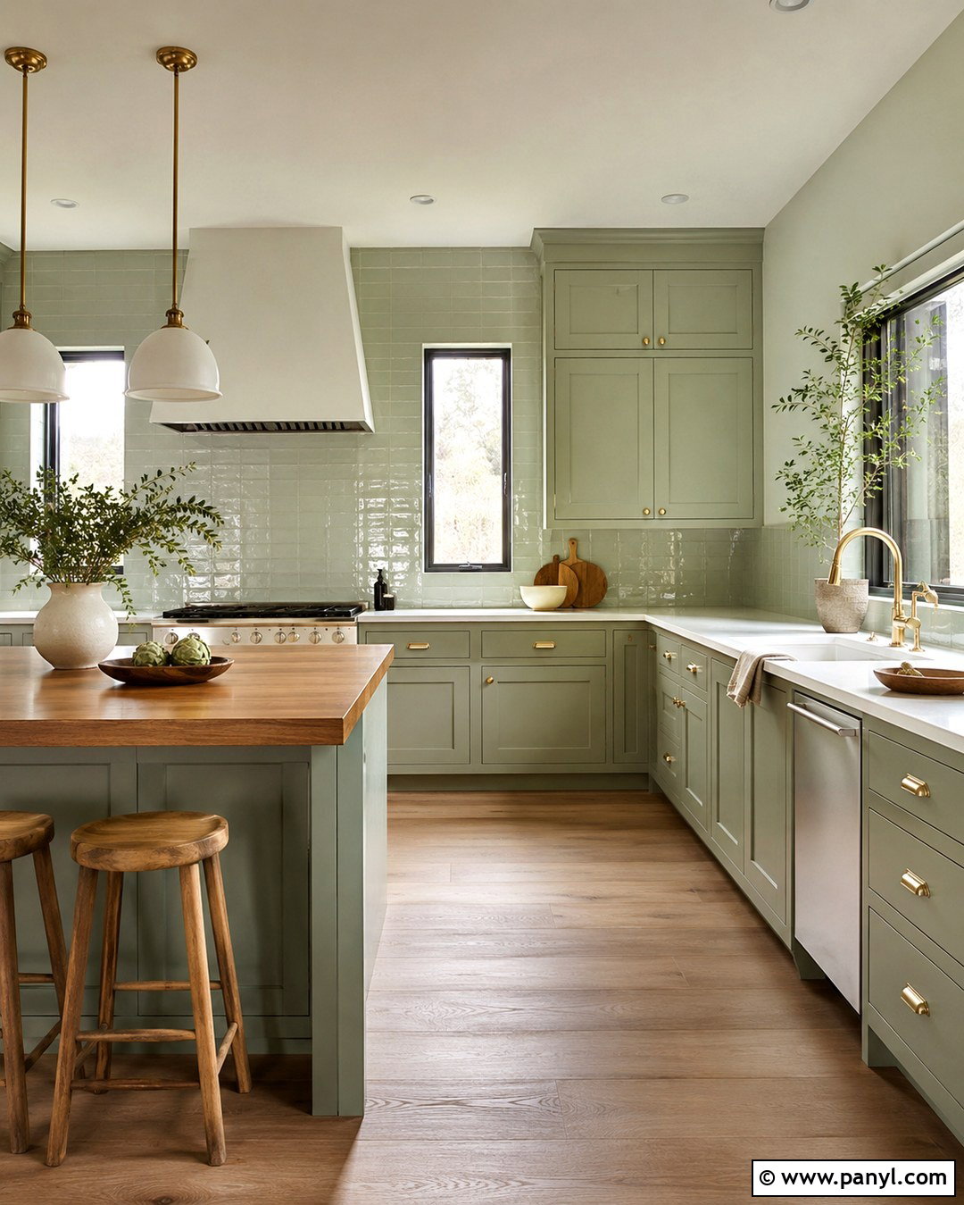 20 Pistachio Green Kitchen Walls for a Fresh, Airy Space