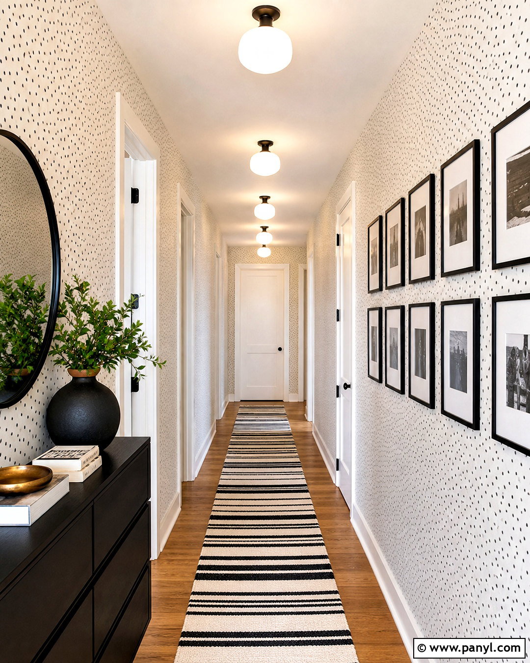 Monochrome Spot Wallpaper Hallway - 20 spot wallpaper ideas