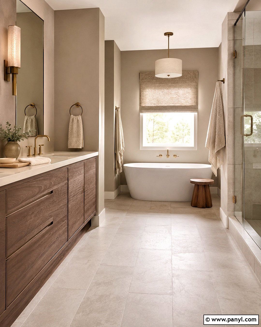Monochrome Taupe Bathroom Walls - 40 bathroom wall color ideas