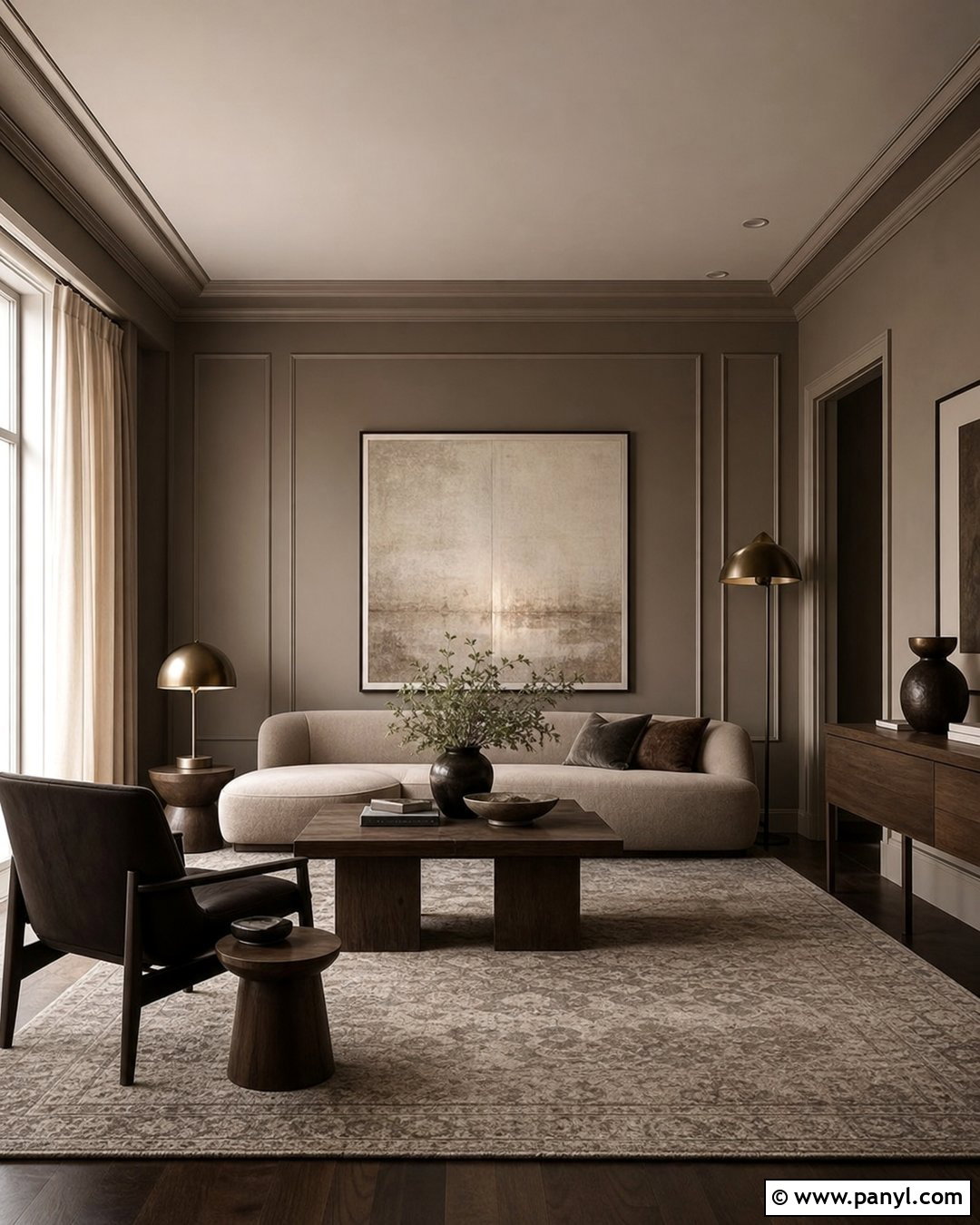 Monochrome Taupe Living Room Walls - 35 royal paint wall design for living room ideas
