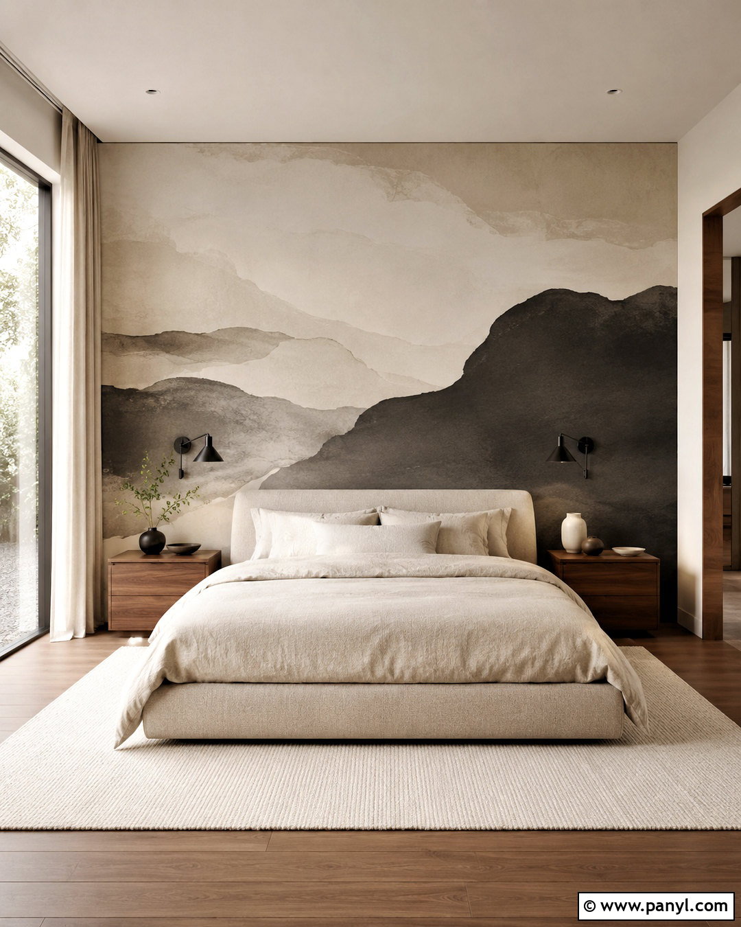 Monochrome Wall Mural - 20 minimalist wall design ideas