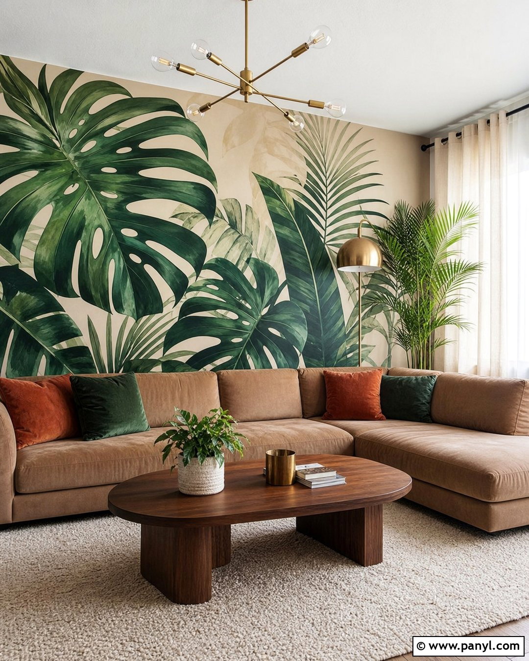 Monstera Leaf Living Room Wall - 20 Wall Paint Leaves