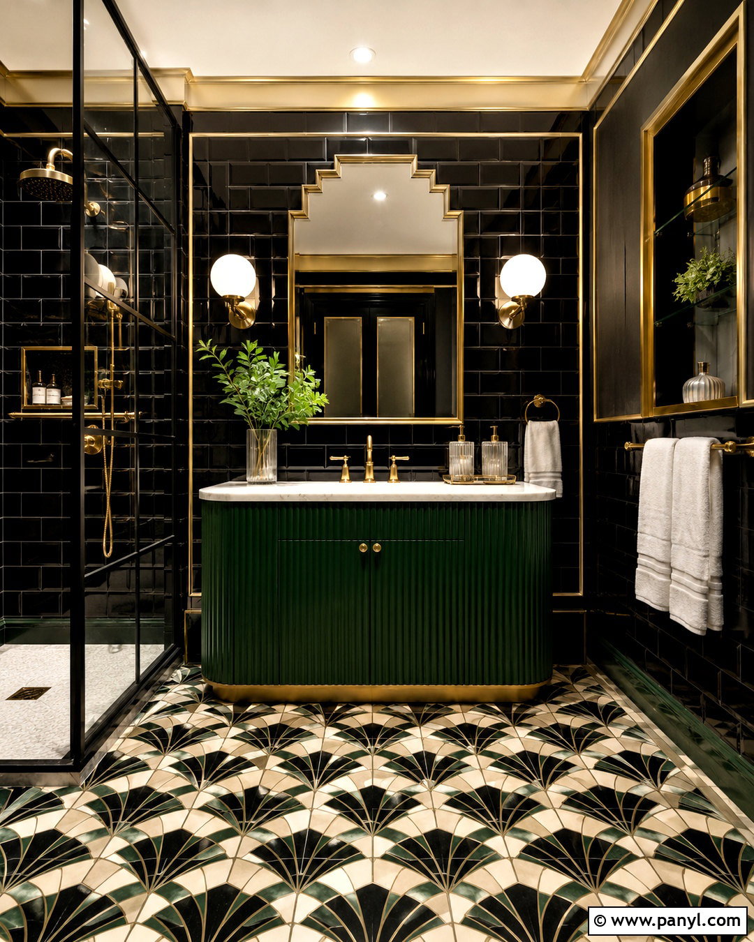 Moody Art Deco Bathroom - 20 moody bathroom design ideas