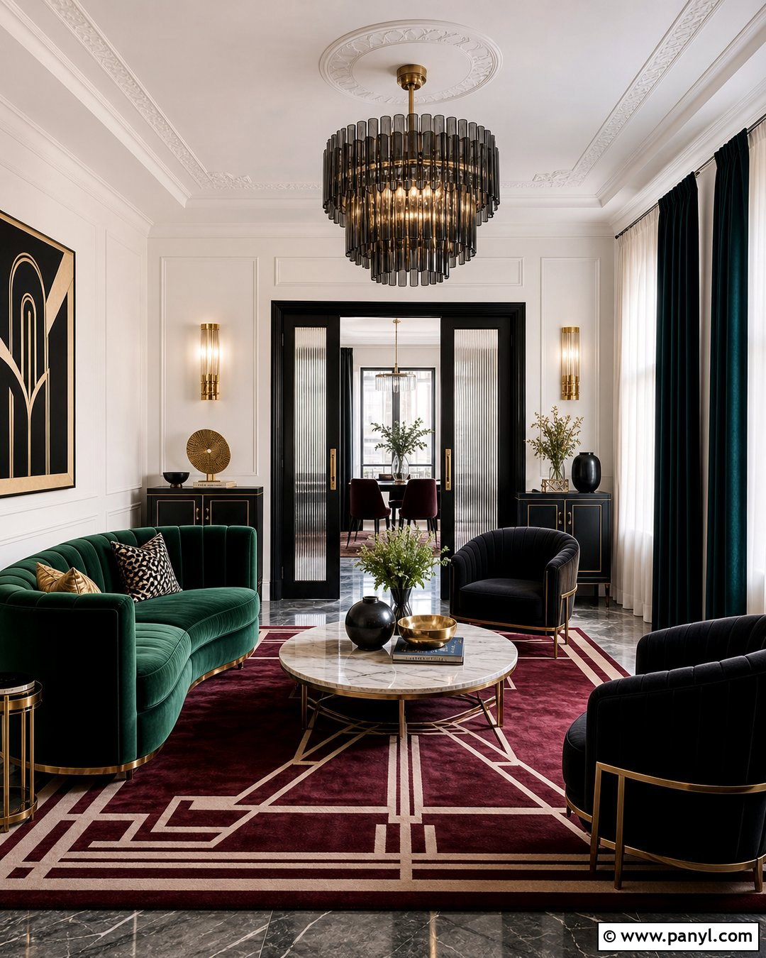 Moody Art Deco Room With White Walls - 25 Moody With White Walls