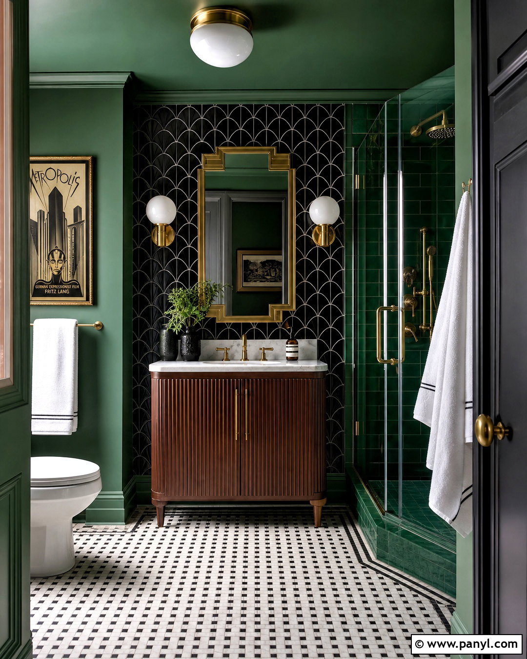Moody Art Deco Small Bathroom - 20 small moody bathroom ideas