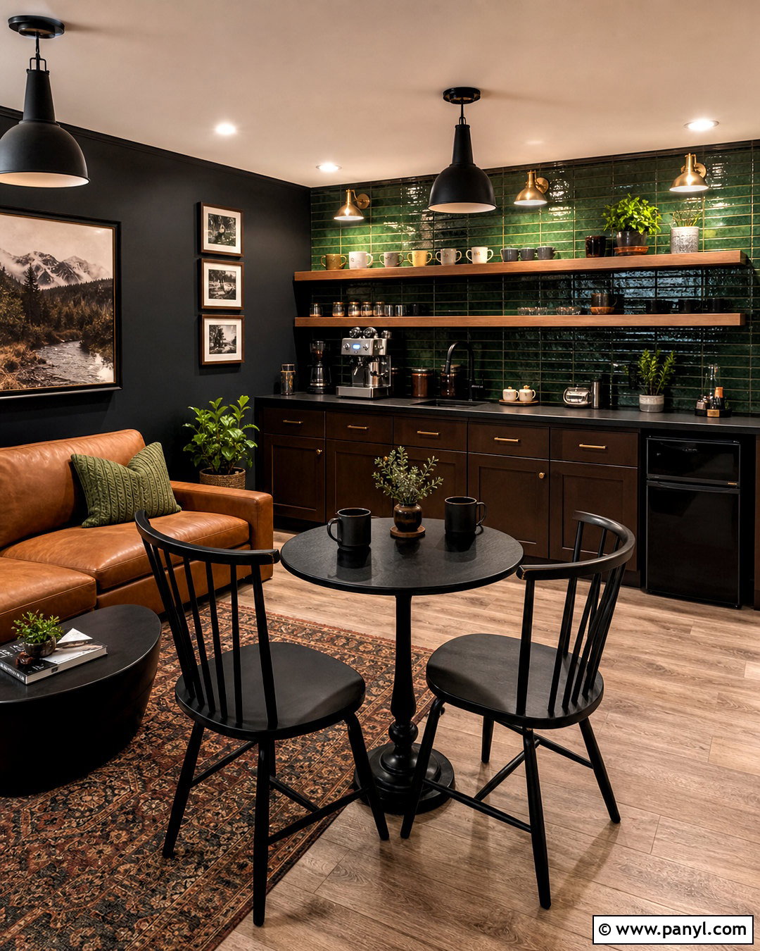 Moody Basement Coffee Bar - 20 moody basement ideas