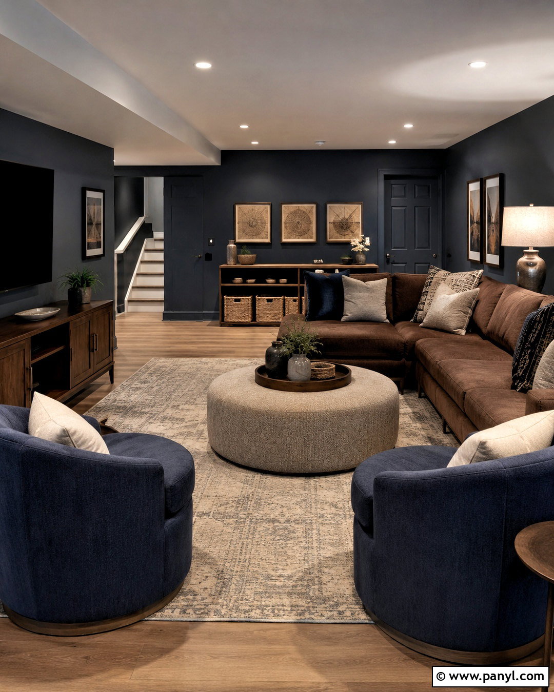 Moody Basement Family Room - 20 moody rooms inspiration ideas