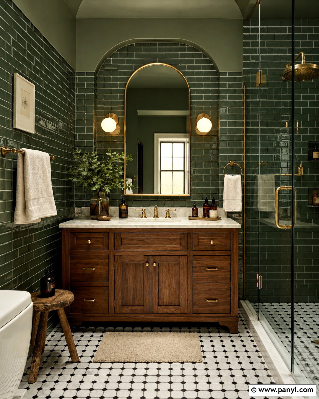 Moody Bathroom With Green Tile - 20 moody house interiors