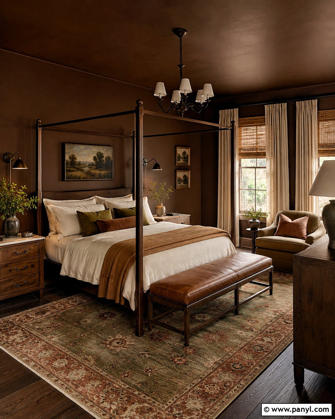 Moody Bedroom With Chocolate Brown Walls - 20 moody house interiors