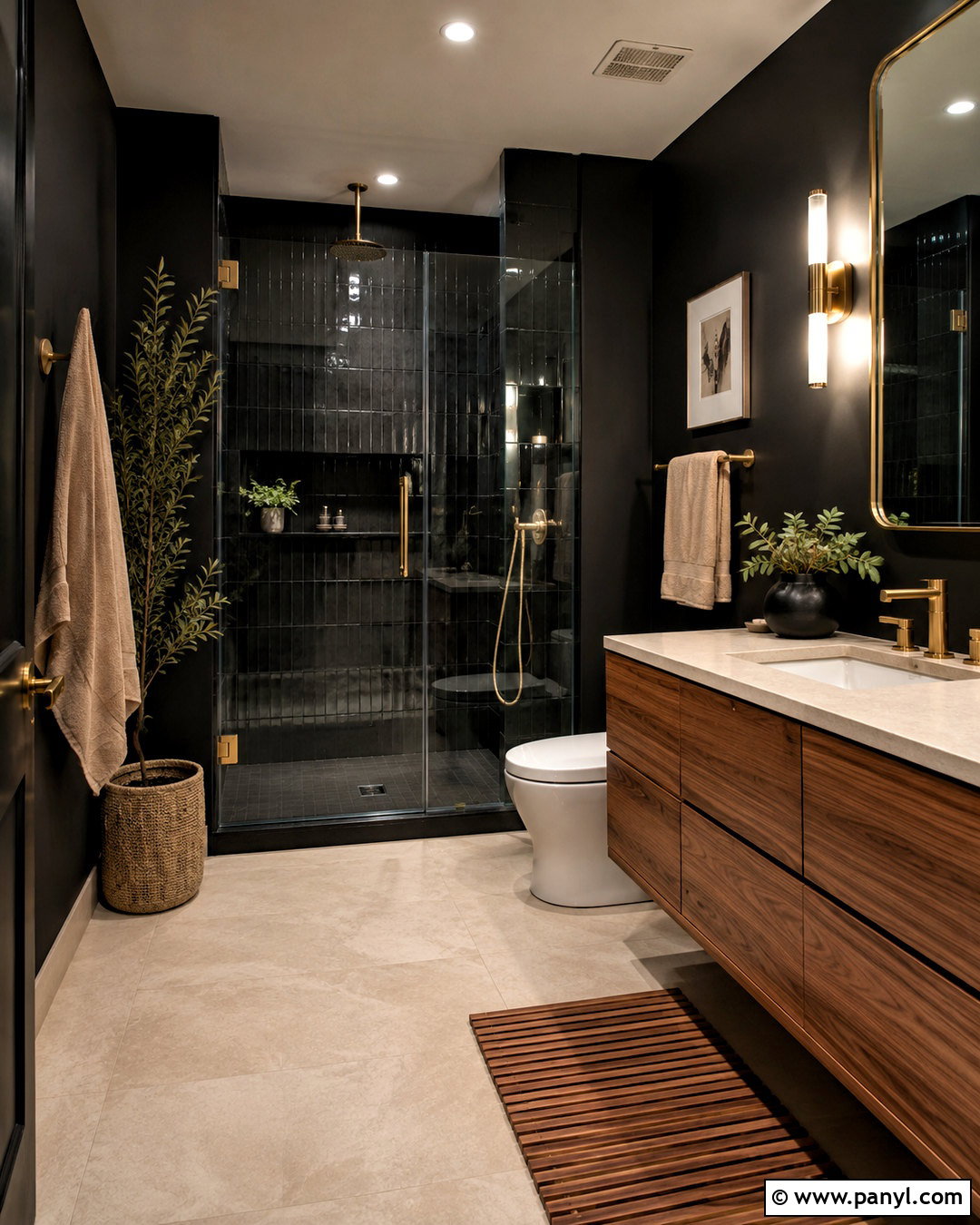 Moody Black And Walnut Bathroom - 20 moody color palette home ideas
