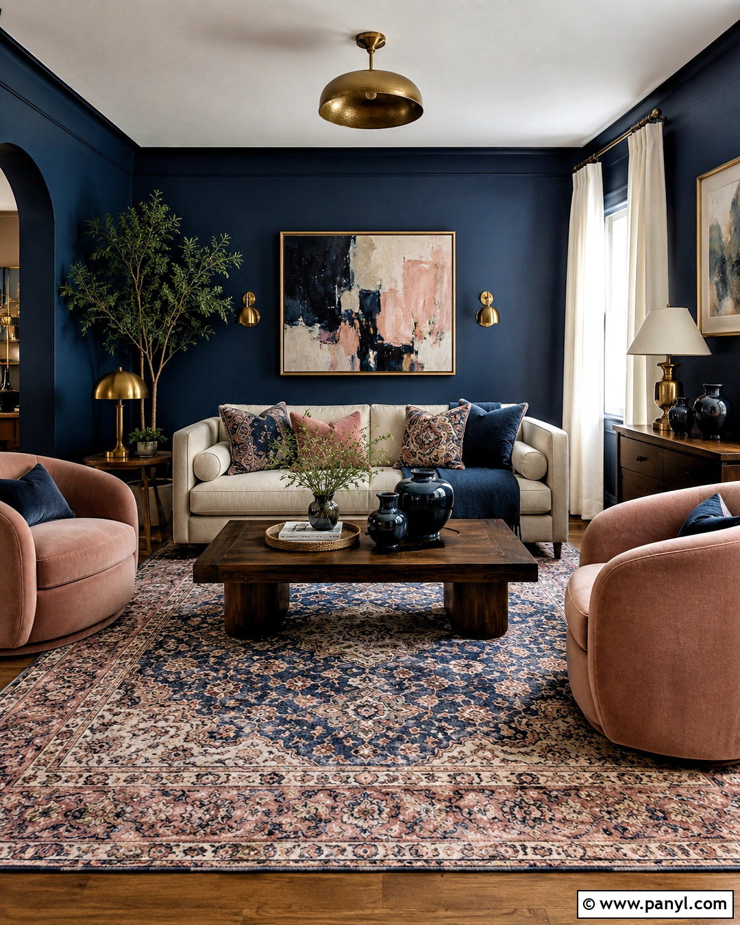 Moody Blue And Blush Living Room - 20 moody blue living room ideas