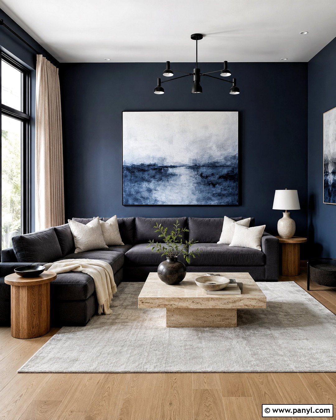 Moody Blue And Charcoal Living Room - 20 moody blue living room ideas
