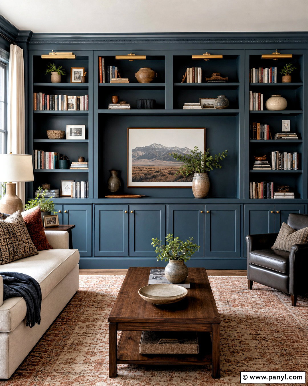 Moody Blue Built-In Bookcase - 20 sw moody blue ideas