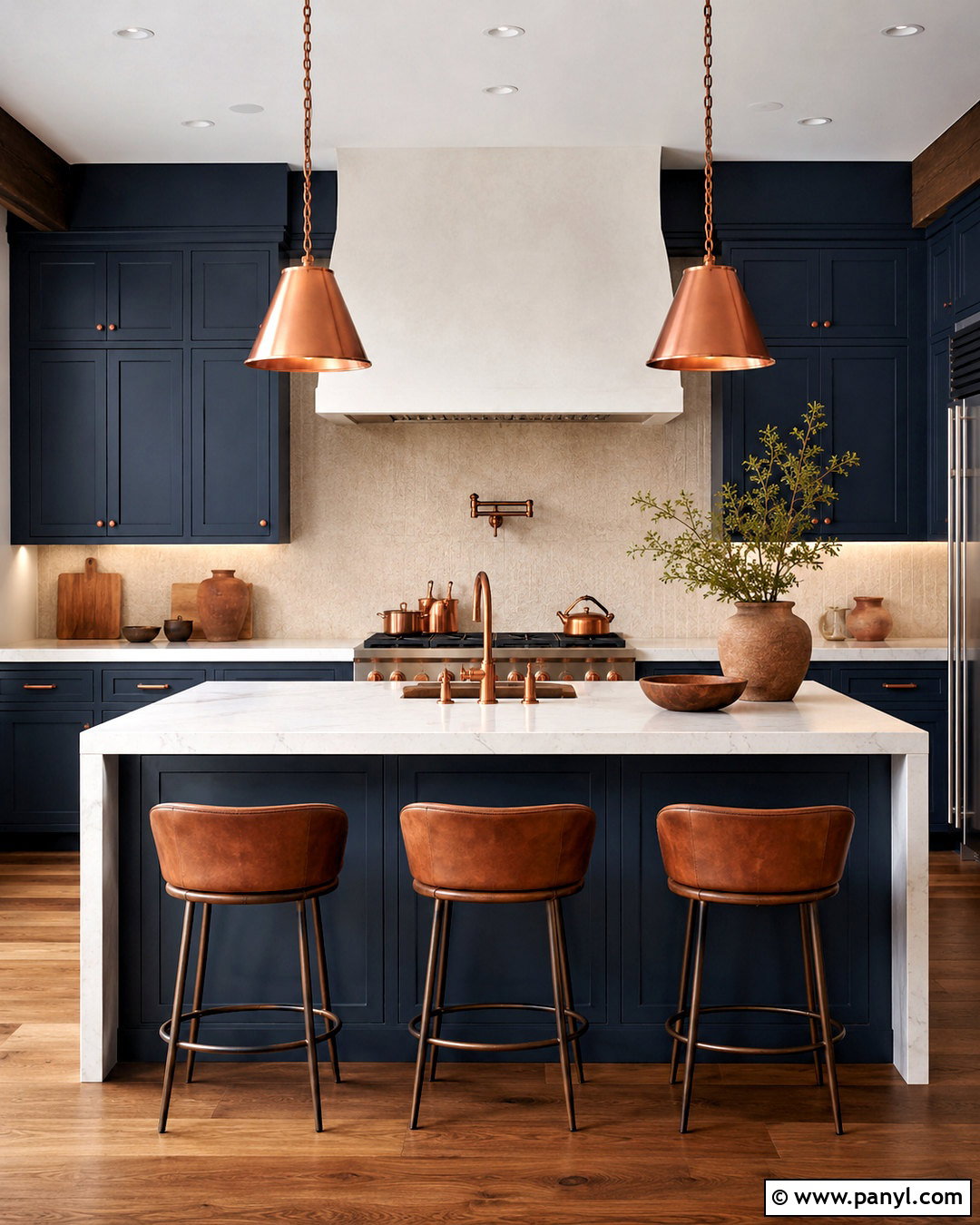 Moody Blue Kitchen With Copper Accents - 20 moody blue kitchen ideas