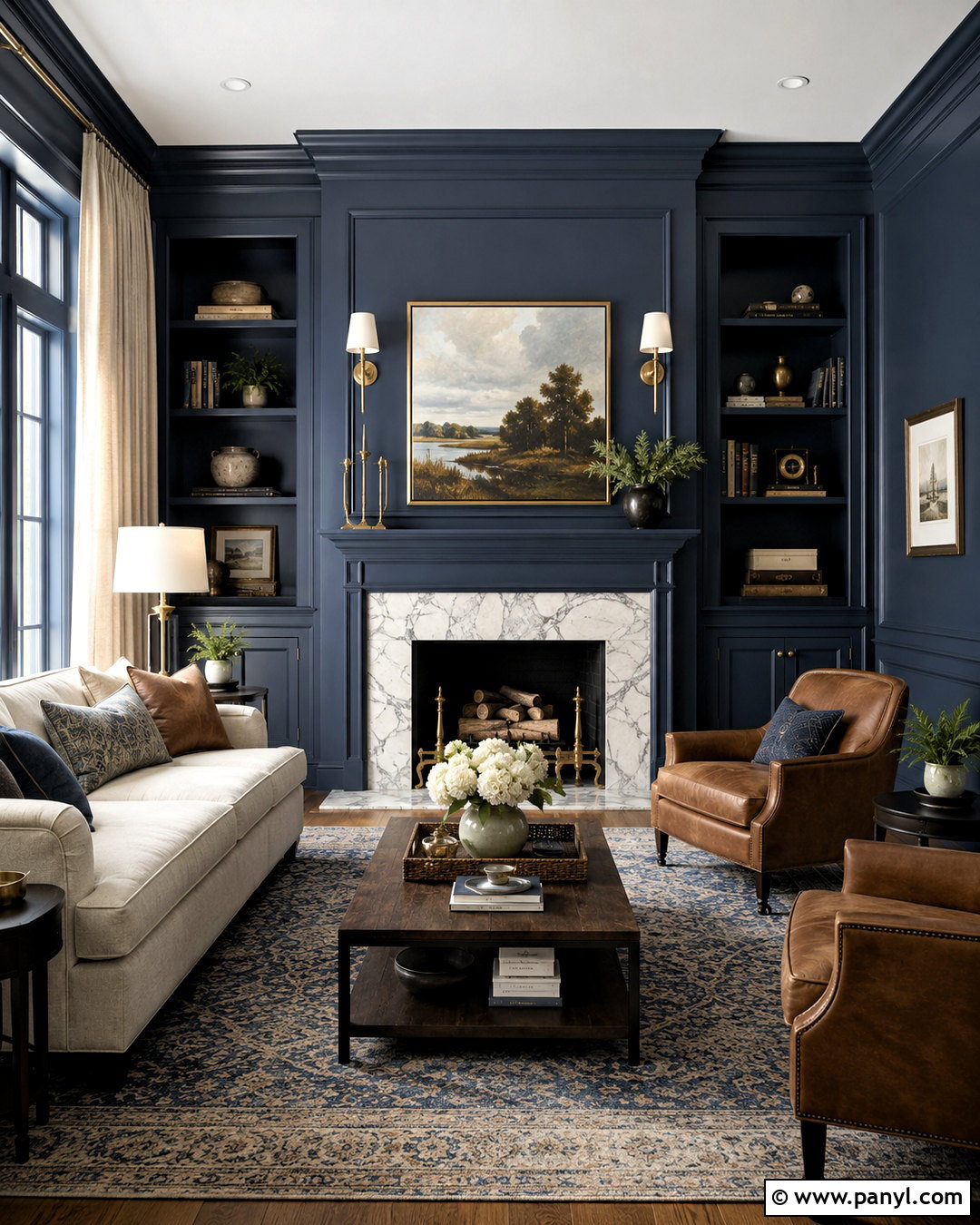Moody Blue Living Room With Fireplace - 20 moody blue living room ideas
