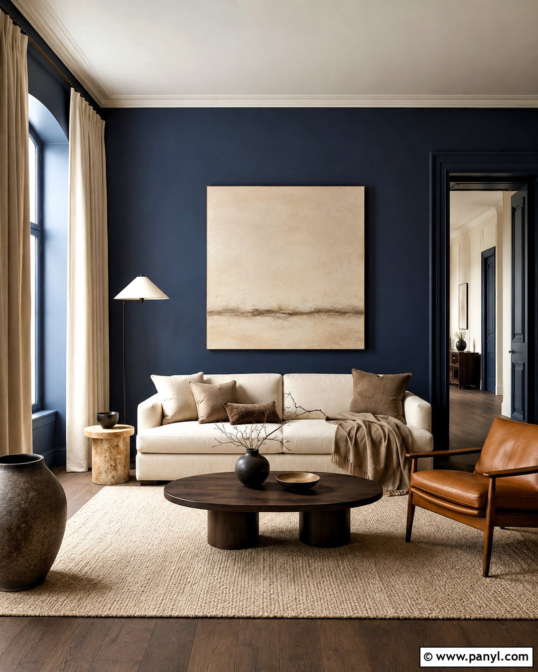 Moody Blue Minimalist Living Room - 20 moody blue living room ideas