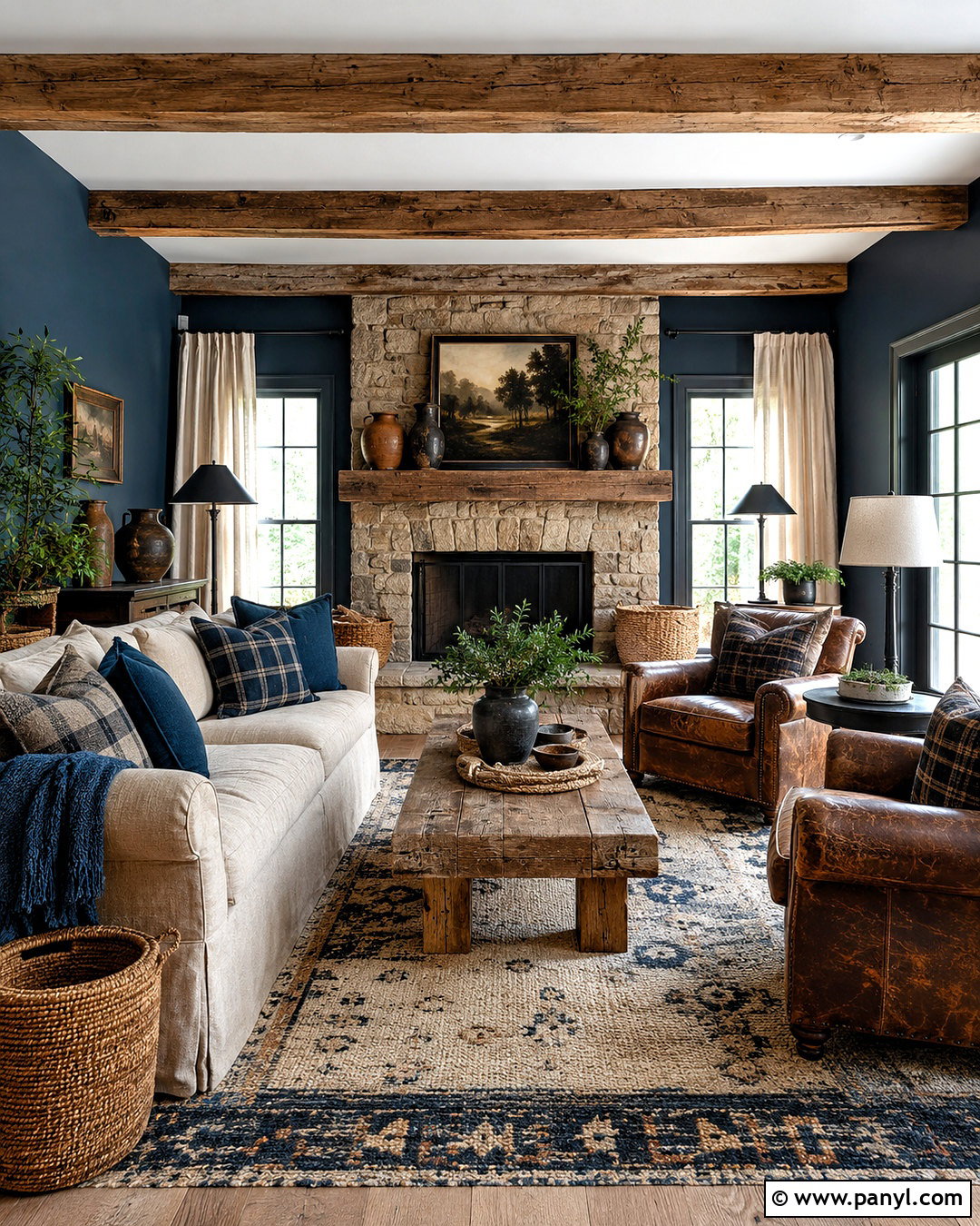 Moody Blue Rustic Living Room - 20 moody blue living room ideas