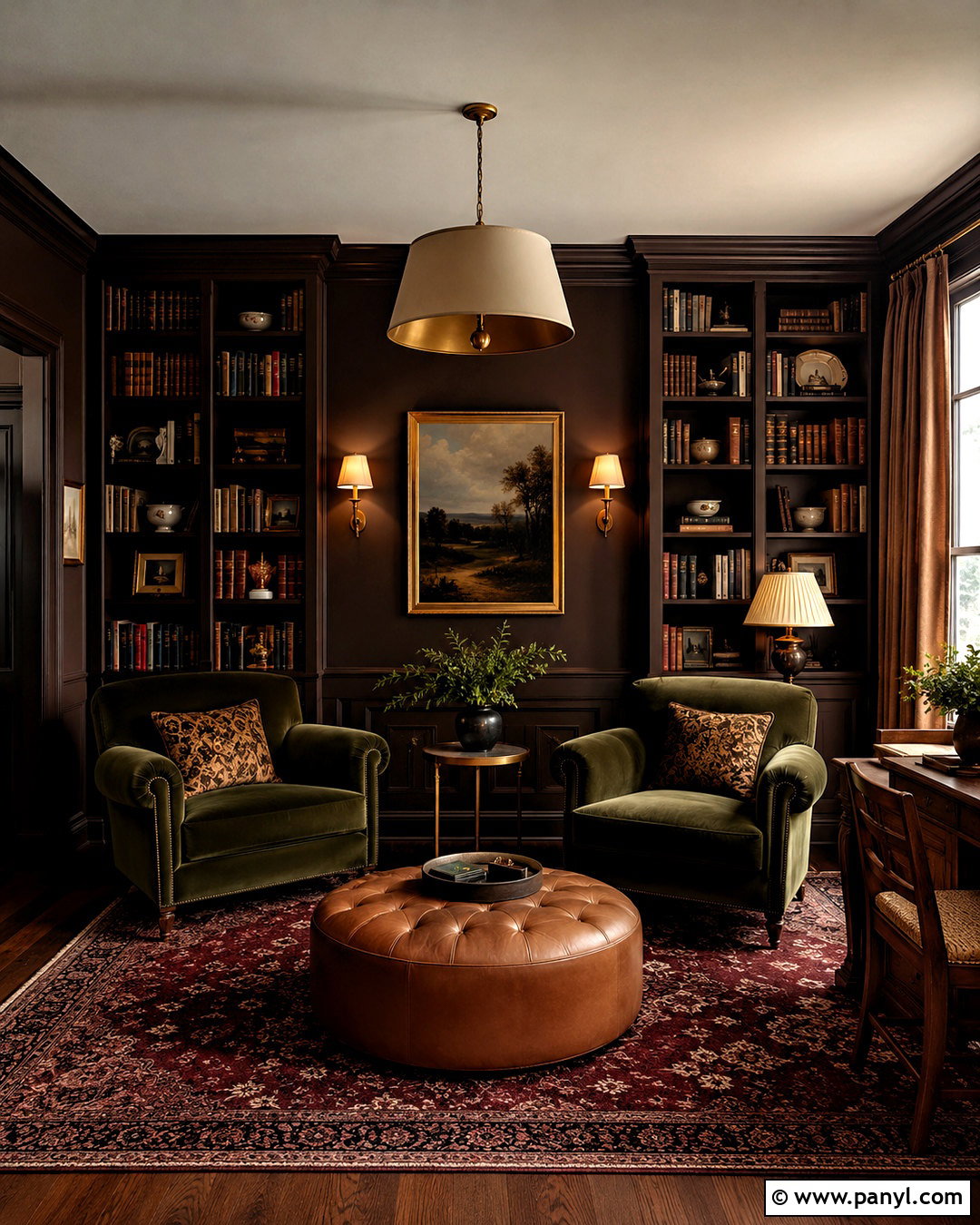 Moody Brown Reading Room - 20 moody rooms inspiration ideas