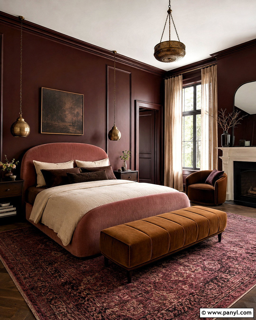 Moody Burgundy Bedroom - 20 moody color palette home ideas