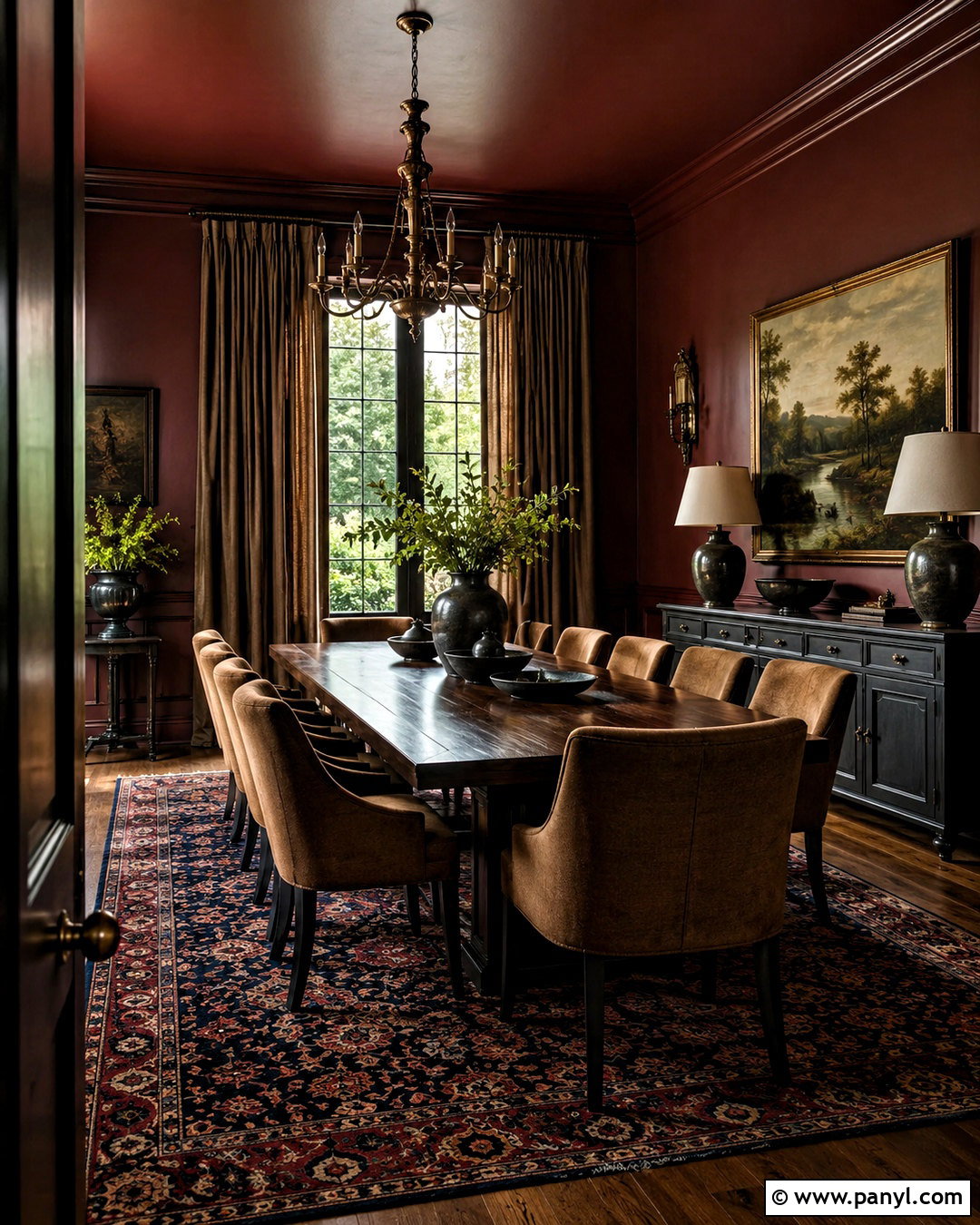 Moody Burgundy Dining Room - 20 moody house interiors