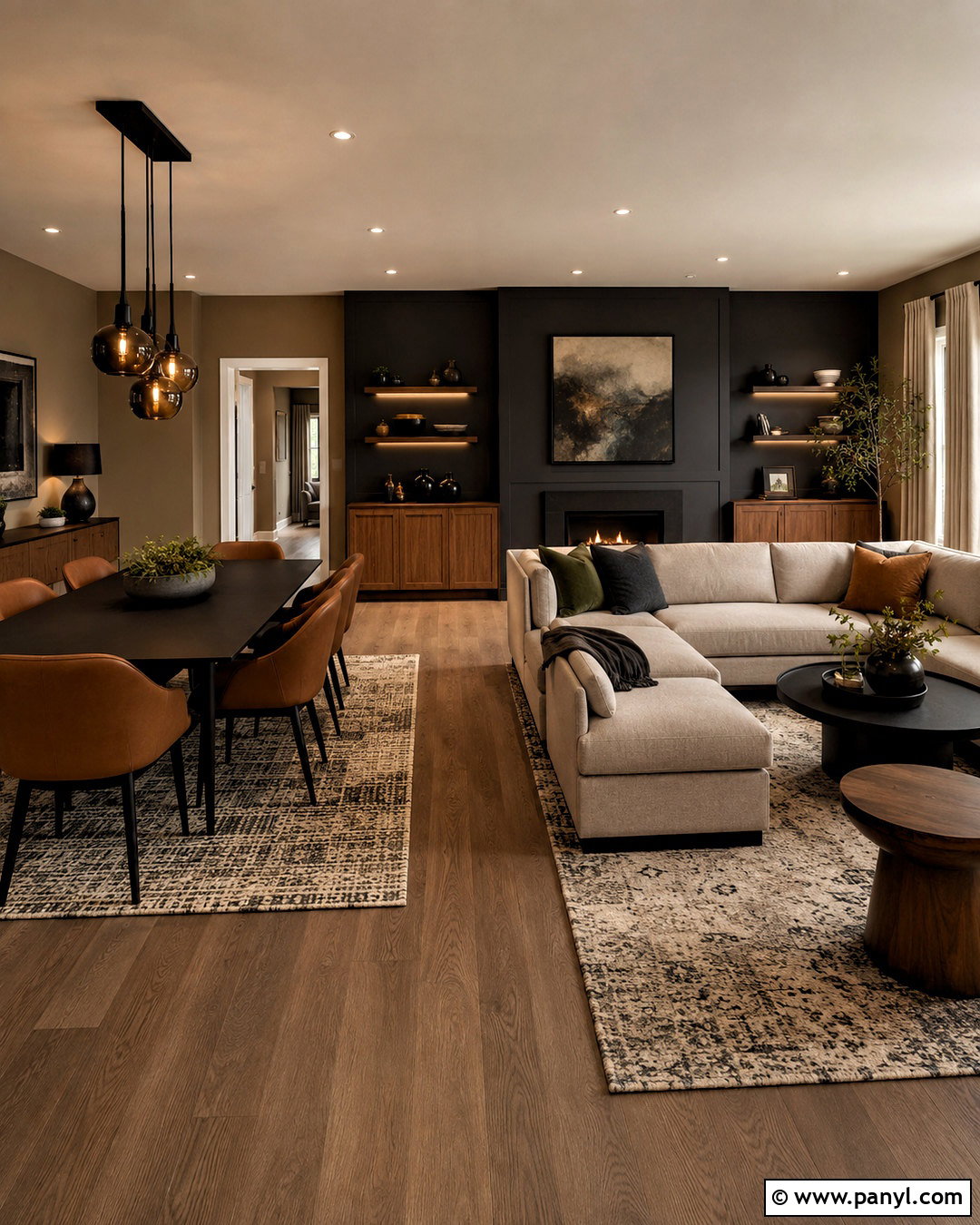 Moody Charcoal And Mushroom Open Plan - 20 moody color palette home ideas