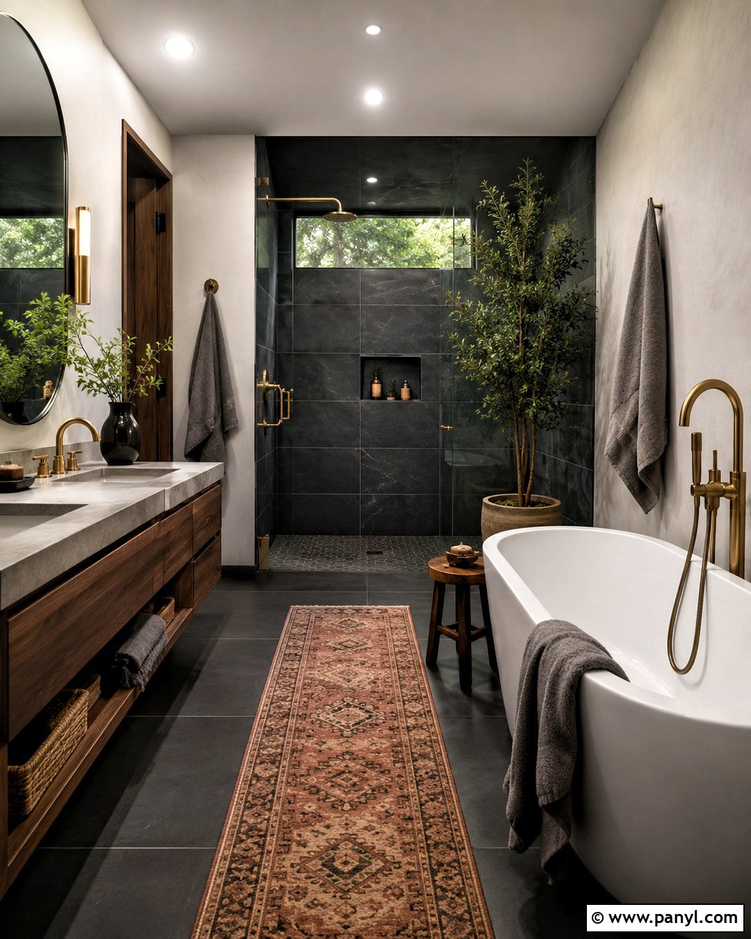 Moody Charcoal Bathroom - 20 moody rooms inspiration ideas