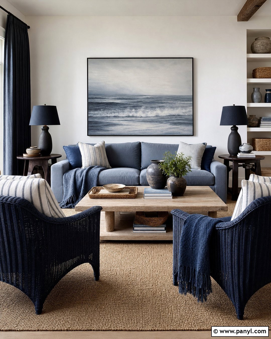 Moody Coastal Room With White Walls - 25 Moody With White Walls