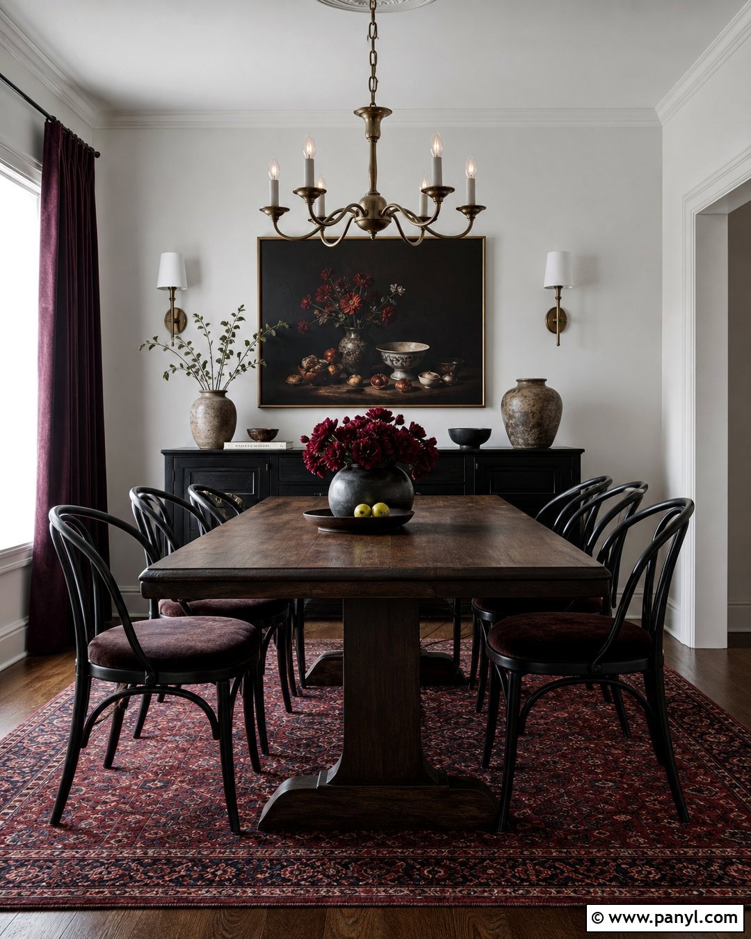 Moody Dining Room With White Walls - 25 Moody With White Walls