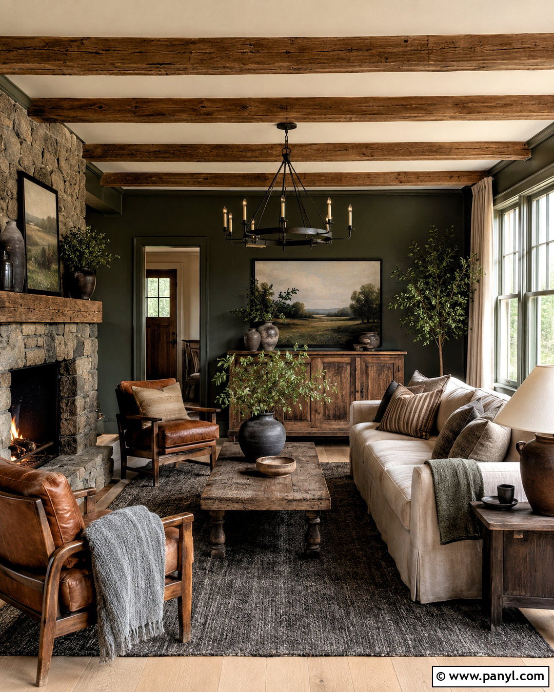 Moody Farmhouse Living Room - 20 moody rooms inspiration ideas