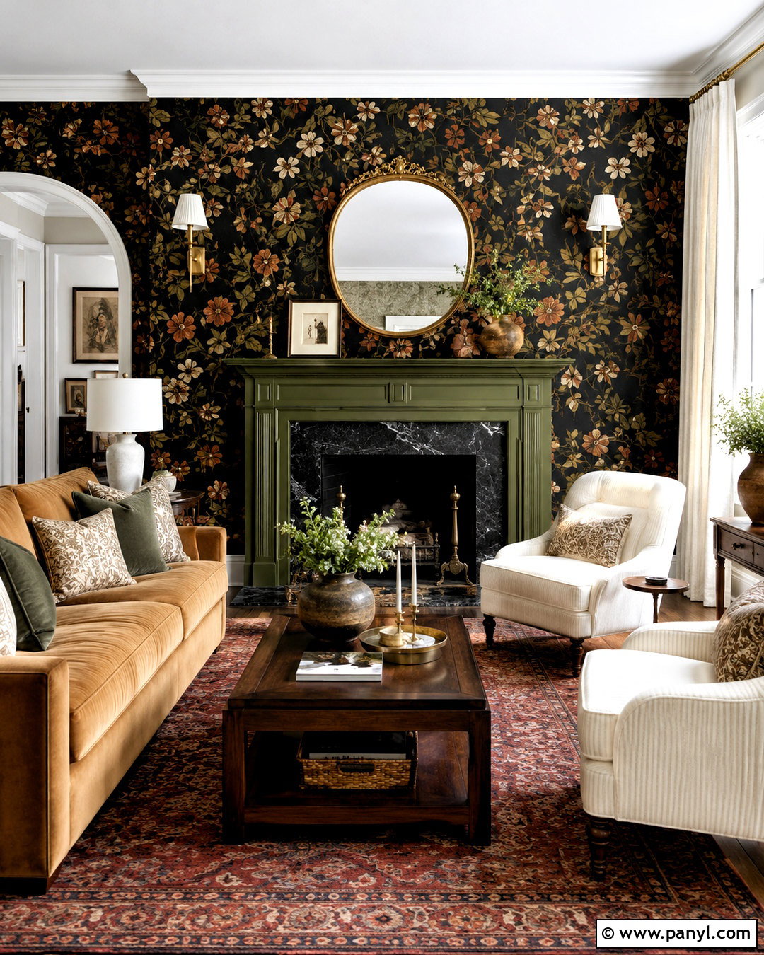 Moody Fireplace With Wallpaper - 20 moody fireplace ideas