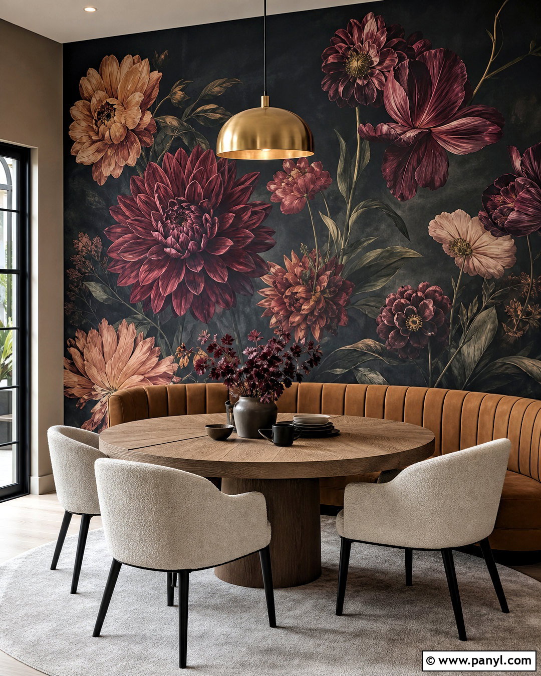 Moody Floral Wall Painting - 20 floral wall painting ideas