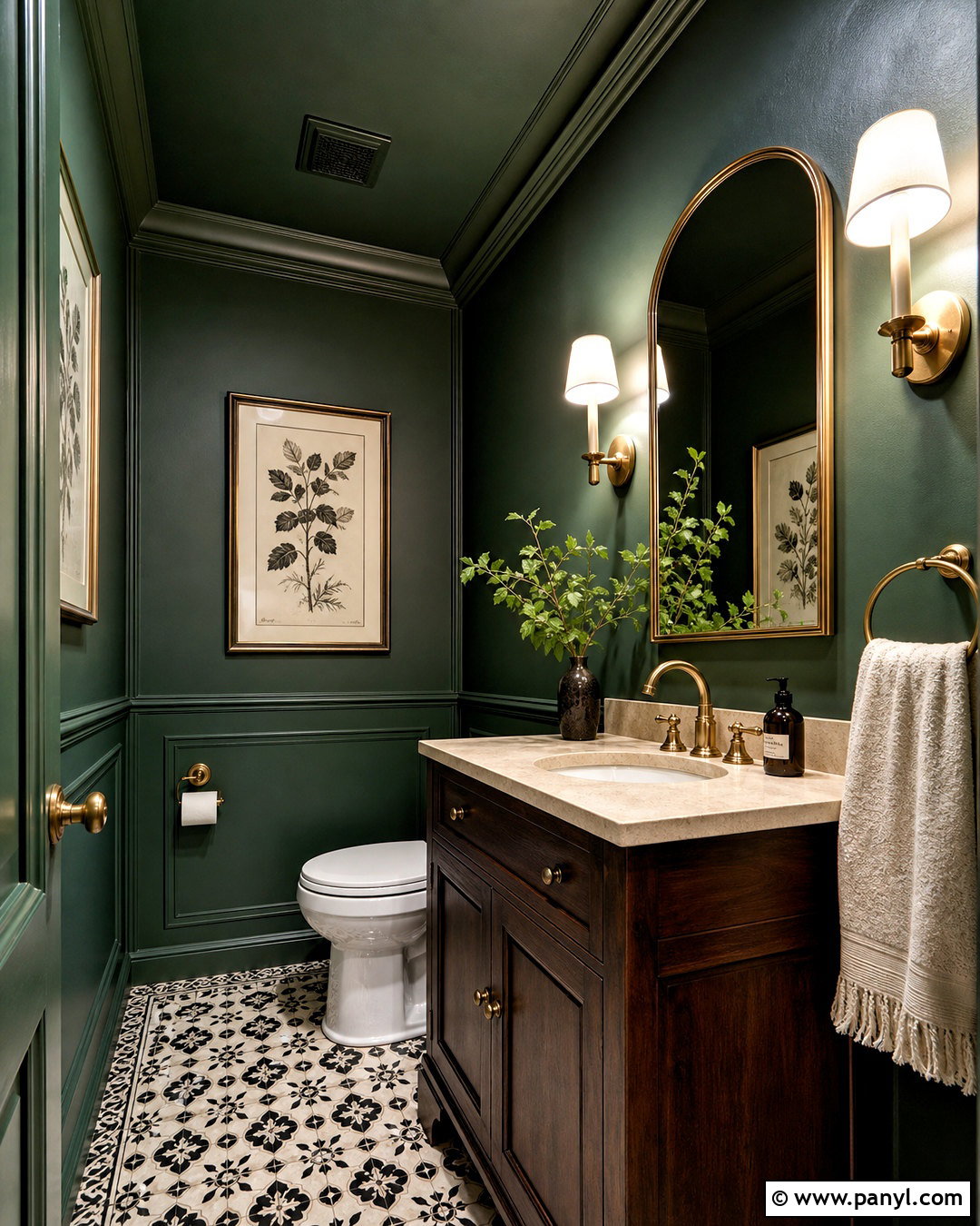 Moody Green Half Bathroom - 20 half bathroom design ideas