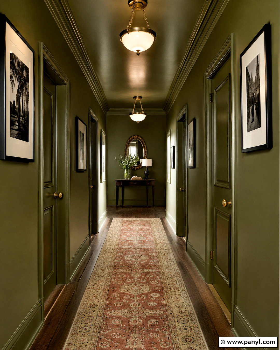 Moody Hallway With Color-Drenched Walls - 20 moody house interiors
