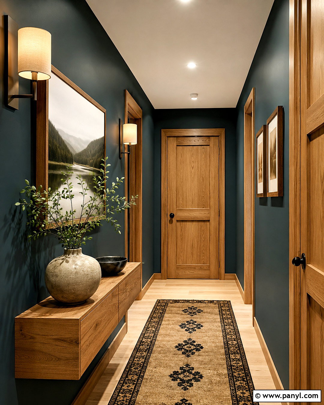 Moody Hallway With Natural Wood - 20 moody hallway ideas