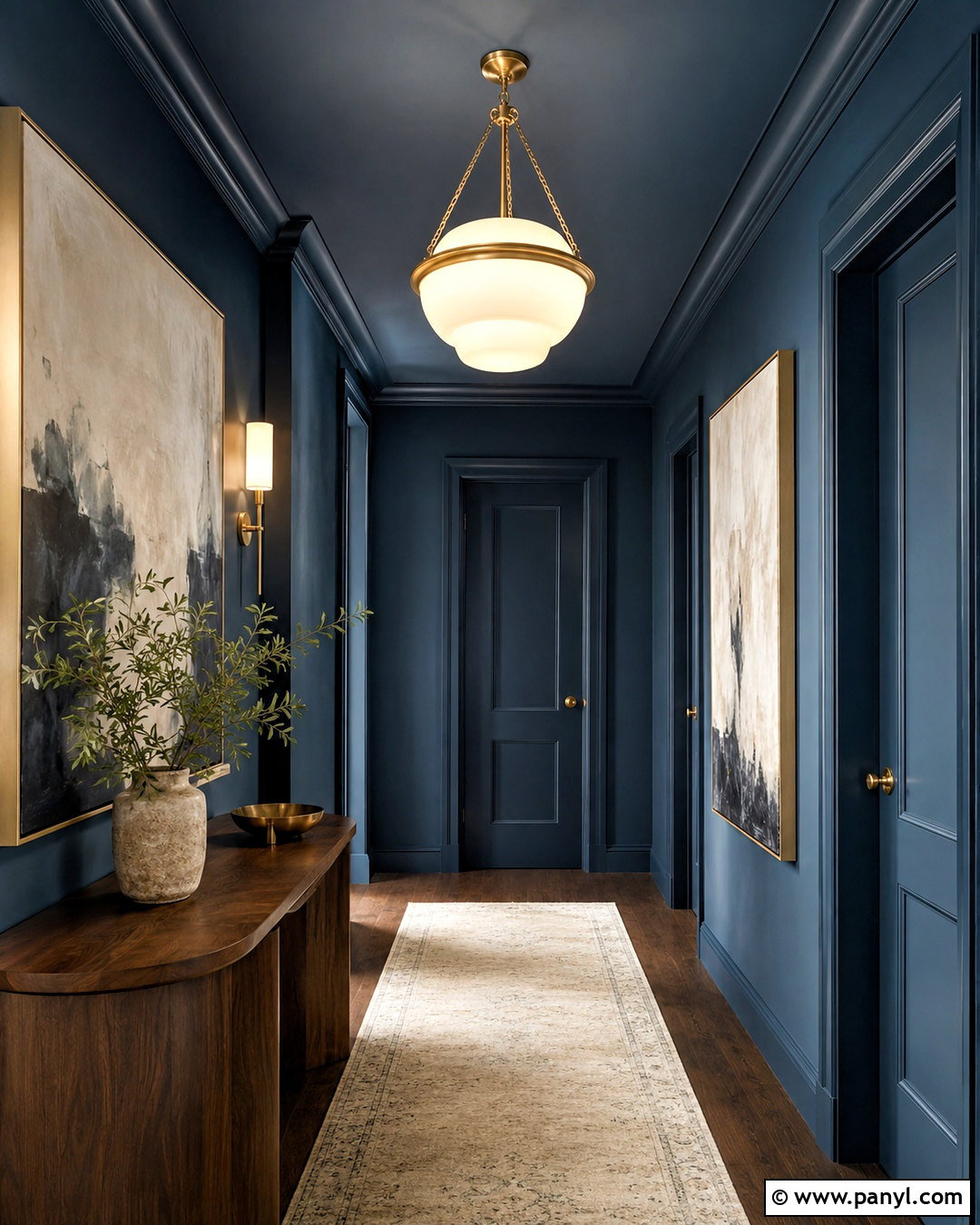Moody Hallway With Statement Pendant - 20 moody hallway ideas