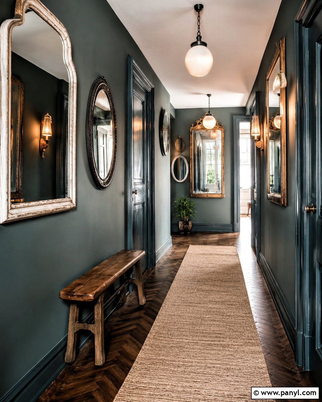 Moody Hallway With Vintage Mirrors - 20 moody hallway ideas