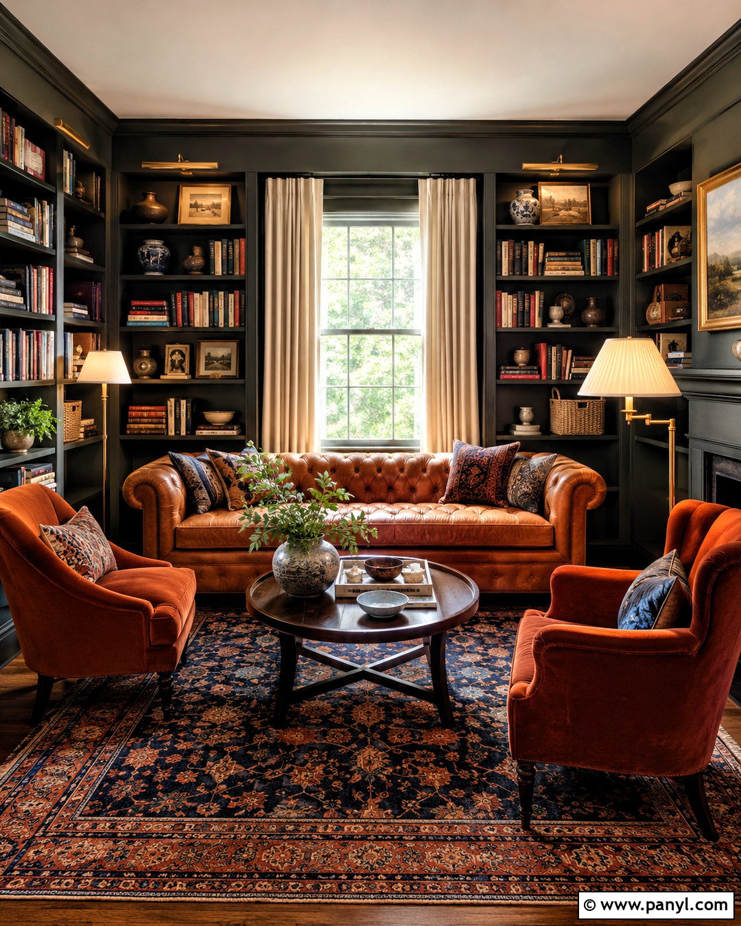 Moody Home Library - 20 moody house interiors