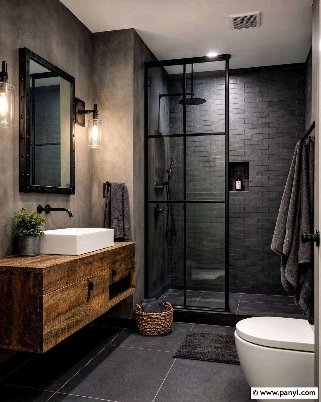 Moody Industrial Small Bathroom - 20 small moody bathroom ideas