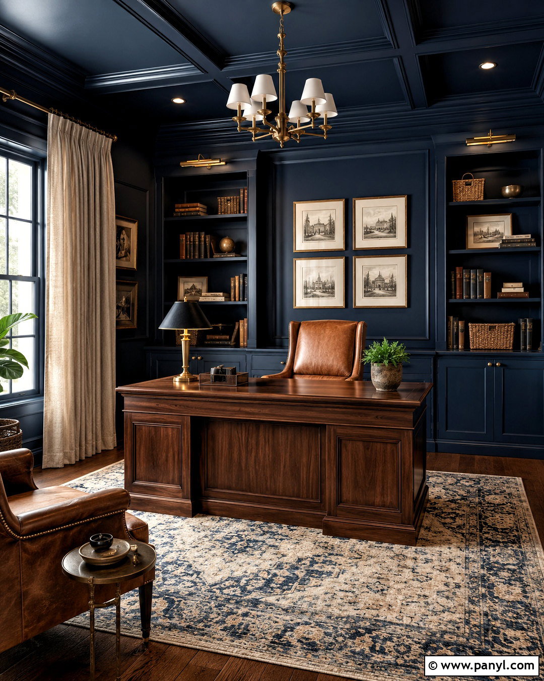 Moody Ink Blue Home Office - 20 moody color palette home ideas