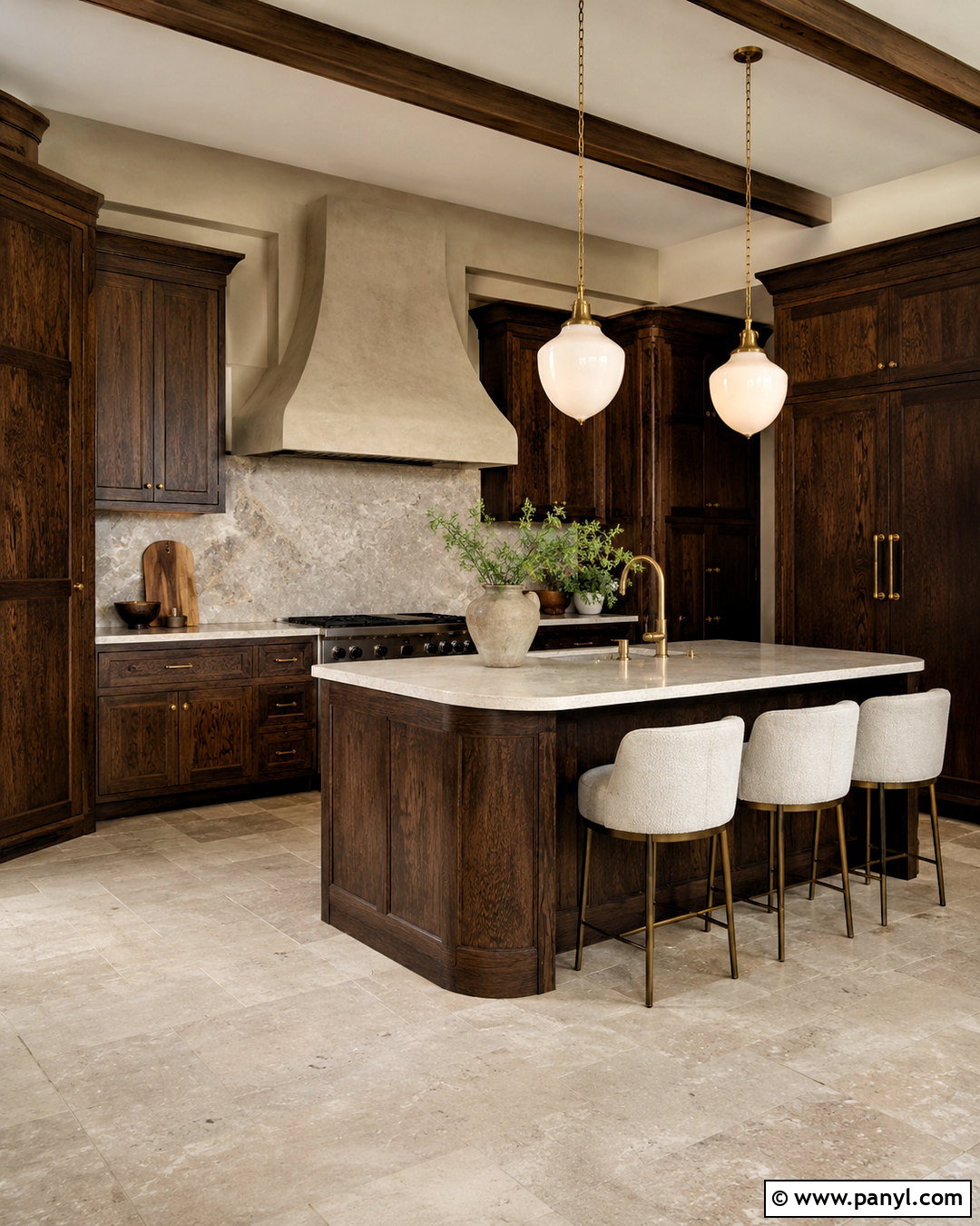 Moody Kitchen With Dark Wood Cabinets - 20 moody kitchen ideas