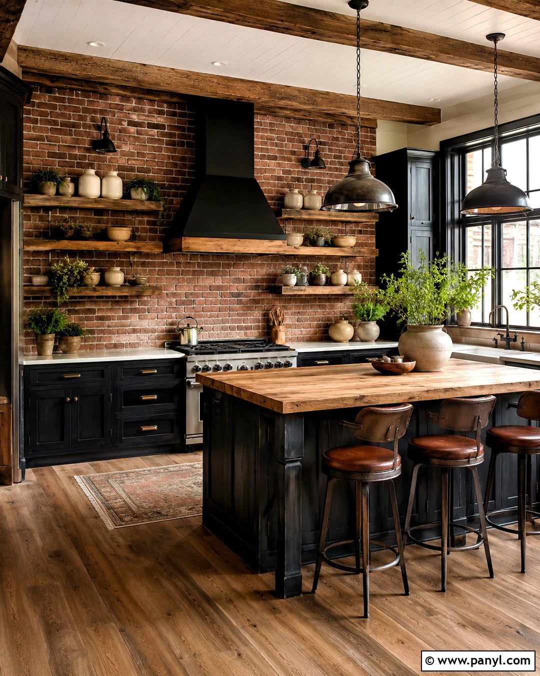 Moody Kitchen With Exposed Brick - 20 moody kitchen ideas