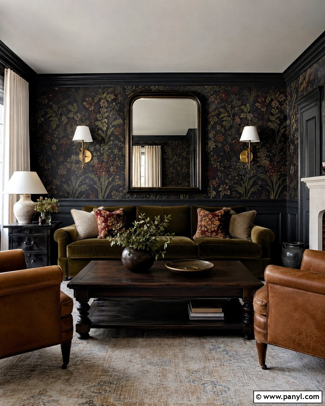 Moody Living Room With Wallpaper - 20 moody living room ideas
