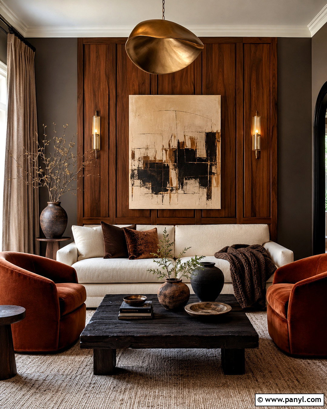 Moody Living Room With Wood Paneling - 20 moody living room ideas