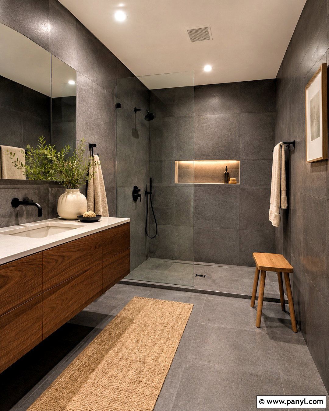 Moody Minimalist Bathroom - 20 moody bathroom ideas