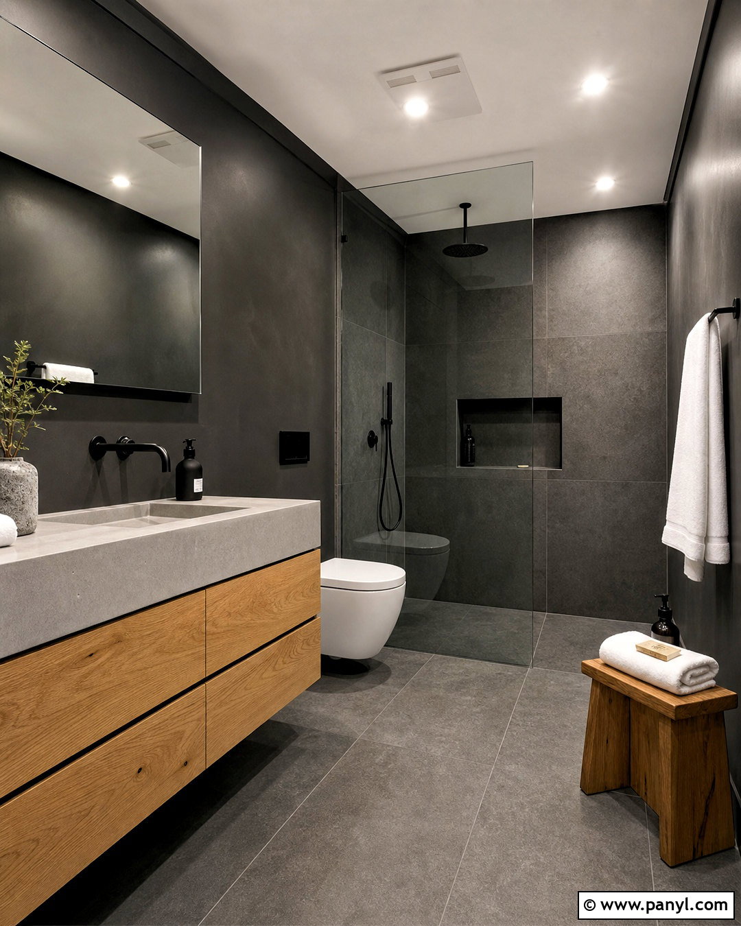 Moody Minimalist Small Bathroom - 20 small moody bathroom ideas