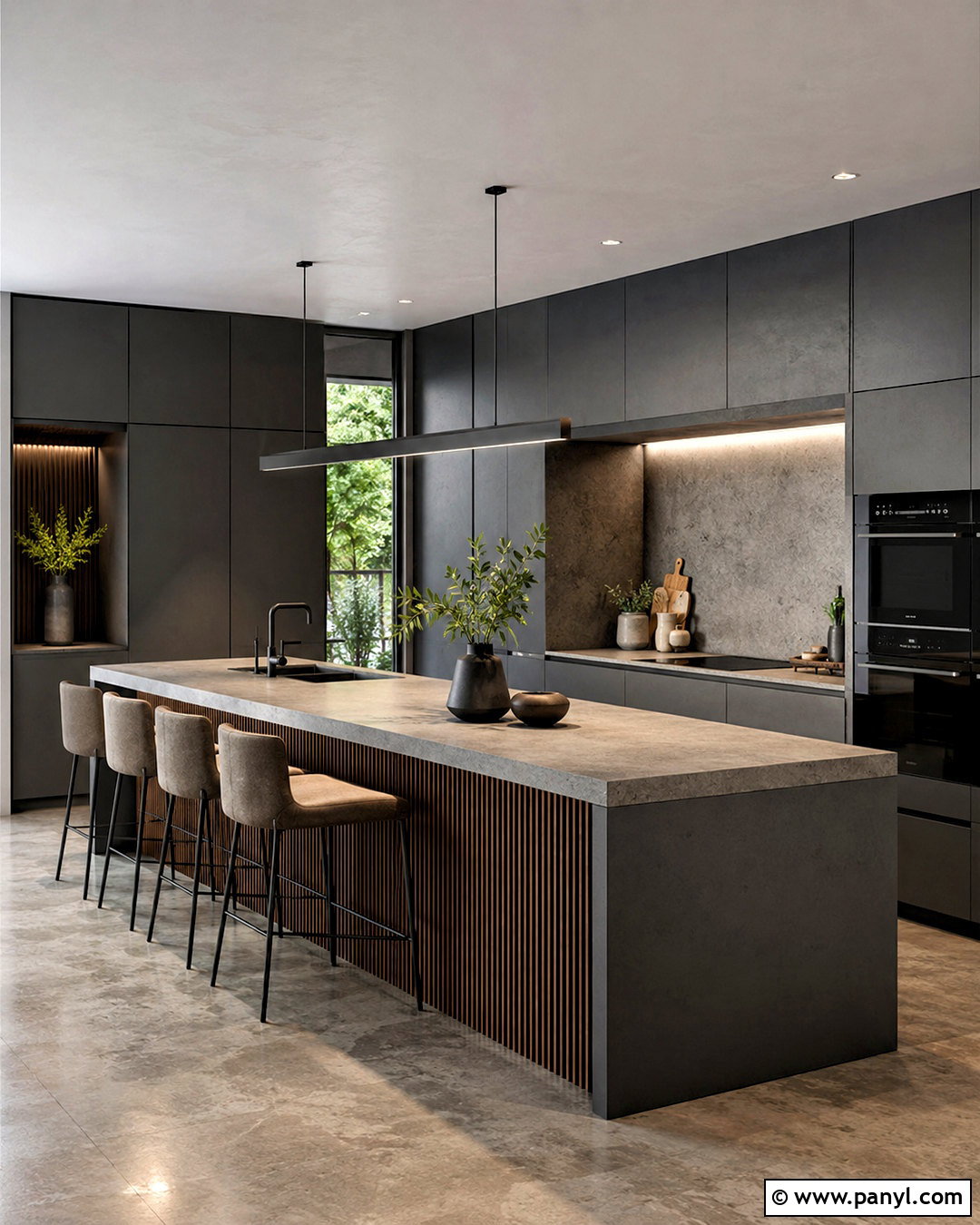 Moody Modern Kitchen With Concrete - 20 moody kitchen ideas