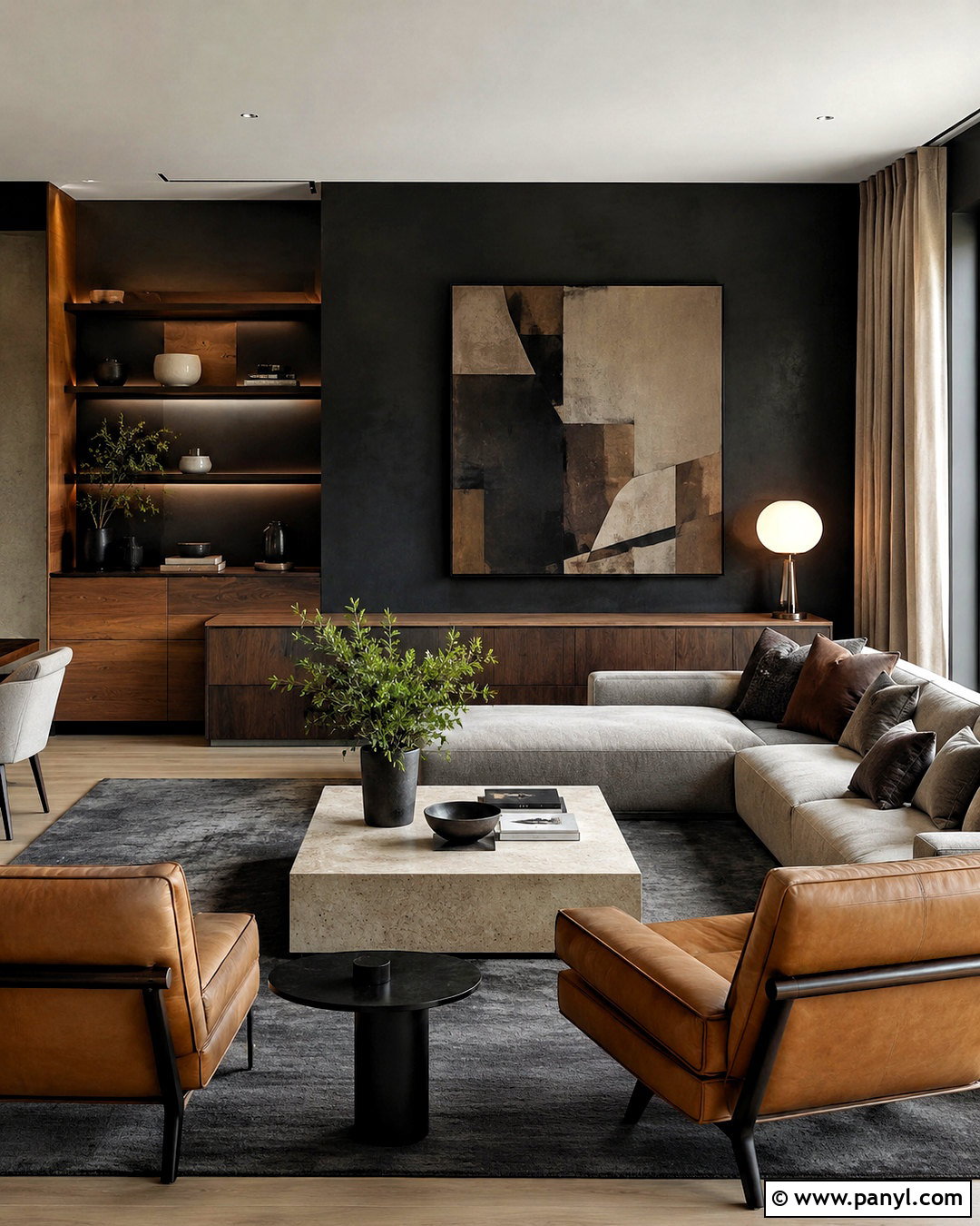 Moody Modern Living Room - 20 moody rooms inspiration ideas